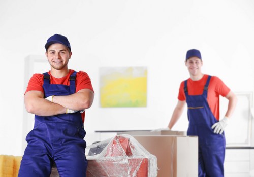 France Removals team using safety equipment during a move