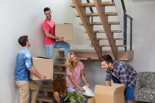 Office relocation team planning a business move in France