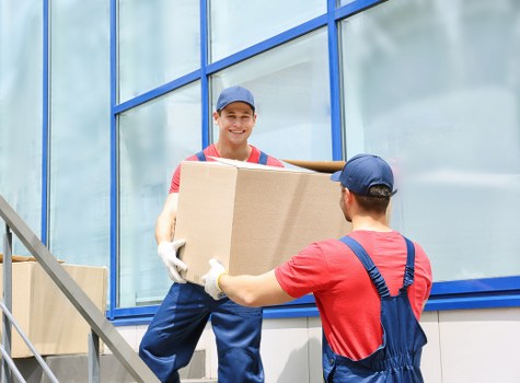 Local removal team assisting with a residential move in France