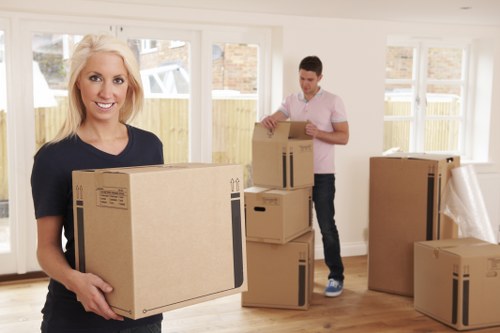 Furniture and boxes being loaded for transport in France