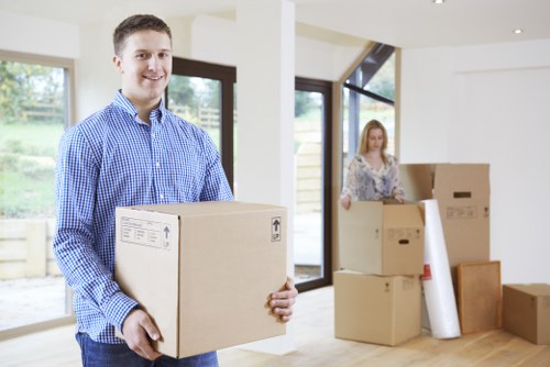 Careful wrapping of fragile items during a move to France
