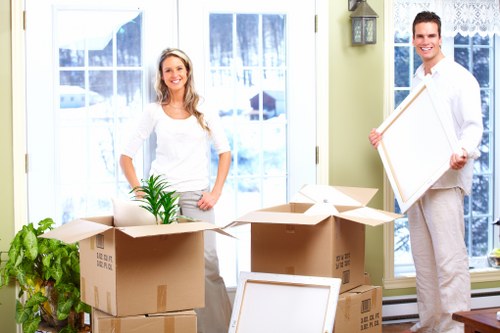 Organized moving boxes ready for delivery in France